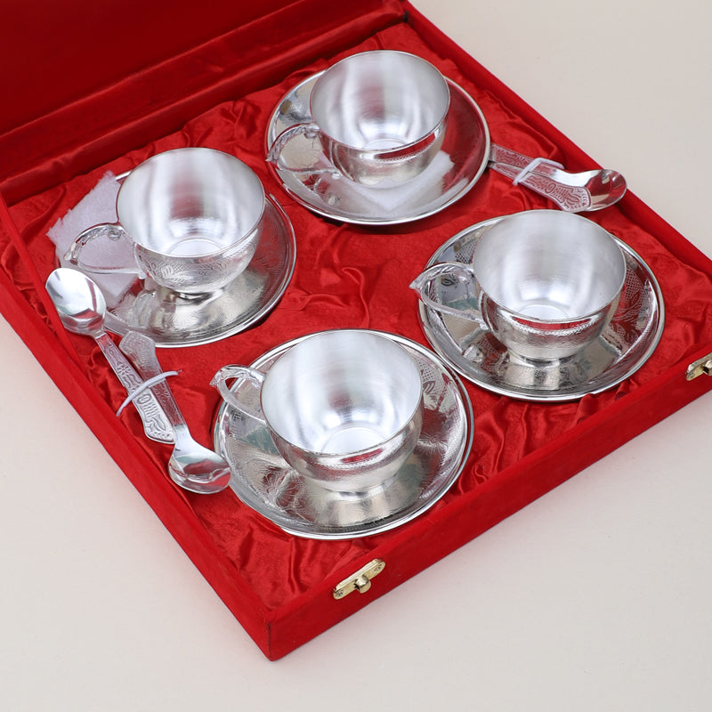 Tea Cup & Saucer - Geetika Tea Set With Spoon (150 ML) - Set Of Twelve