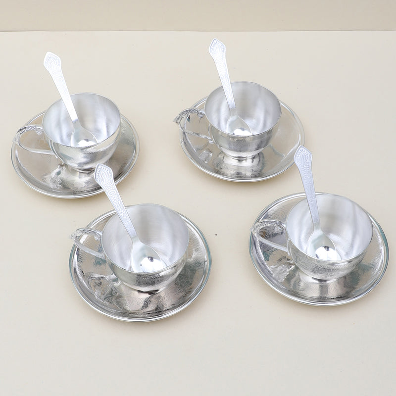 Tea Cup & Saucer - Geetika Tea Set With Spoon (150 ML) - Set Of Twelve