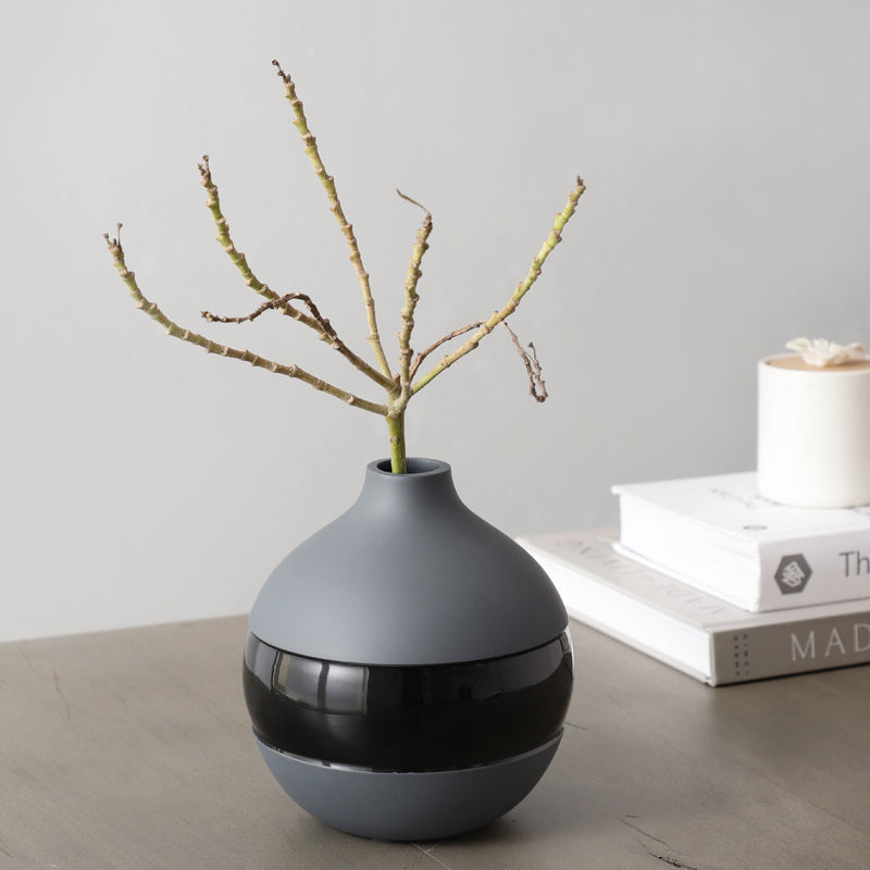 Buy Daino Enamel Vase - Graphite Vase from Vaaree