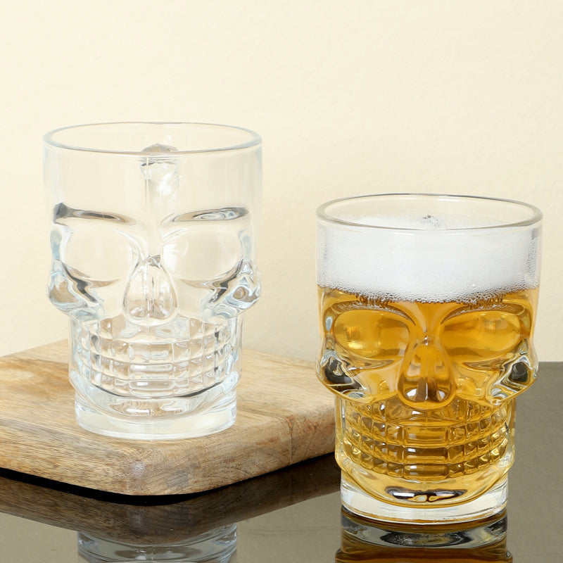 Beer Mug - Goldwy Skull Beer Mug (500 ML) - Set Of Two