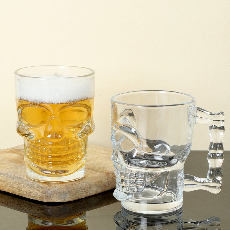 Beer Mug - Goldwy Skull Beer Mug (500 ML) - Set Of Two