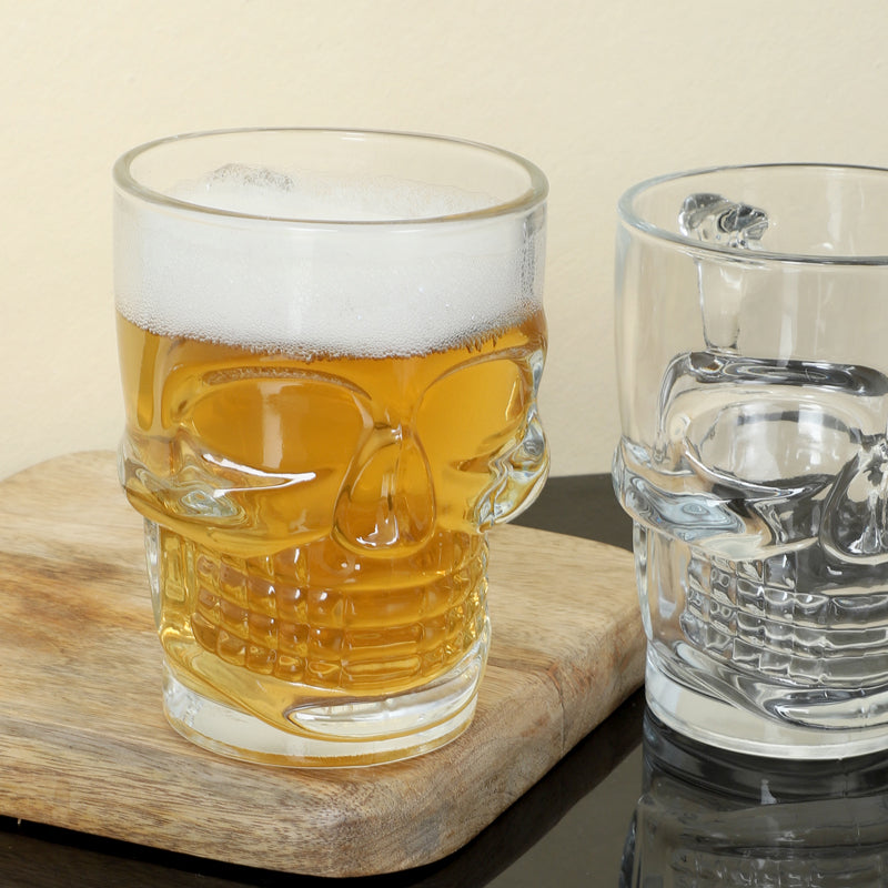 Beer Mug - Goldwy Skull Beer Mug (500 ML) - Set Of Two