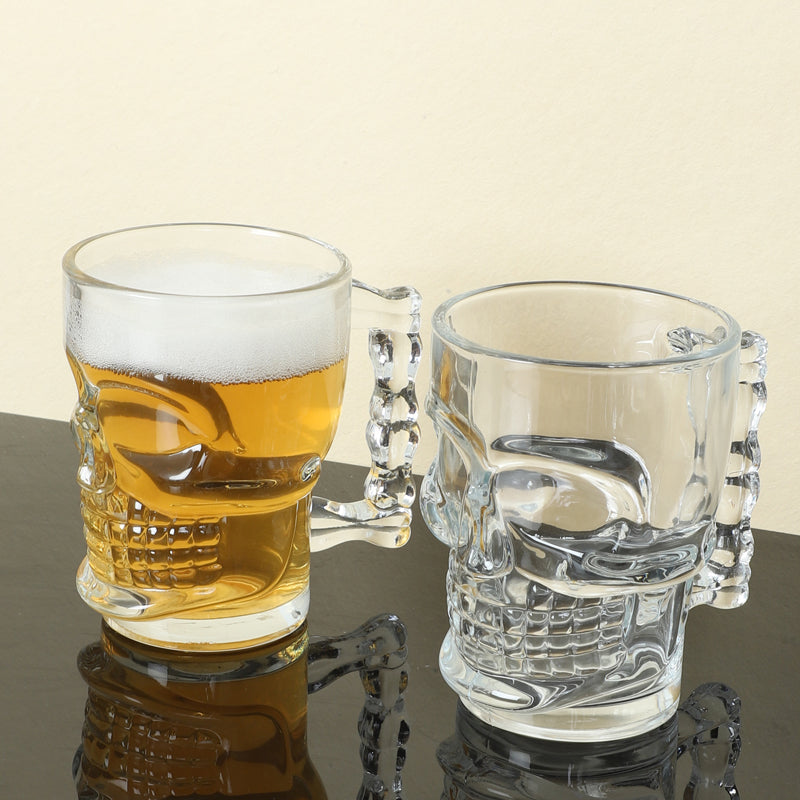 Beer Mug - Goldwy Skull Beer Mug (500 ML) - Set Of Two