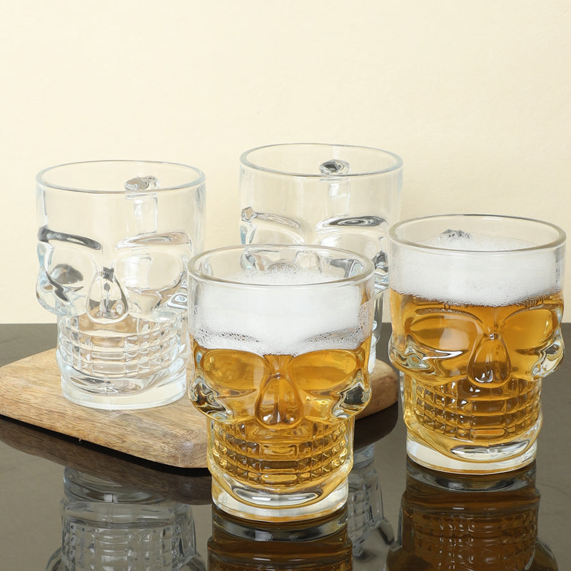 Beer Mug - Goldwy Skull Beer Mug (500 ML) - Set Of Four