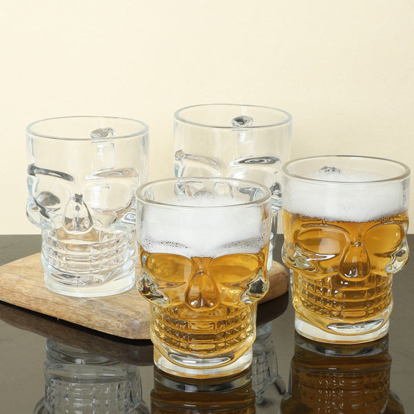 Beer Mug - Goldwy Skull Beer Mug (500 ML) - Set Of Four