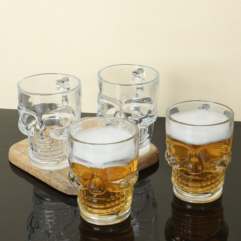 Beer Mug - Goldwy Skull Beer Mug (500 ML) - Set Of Four