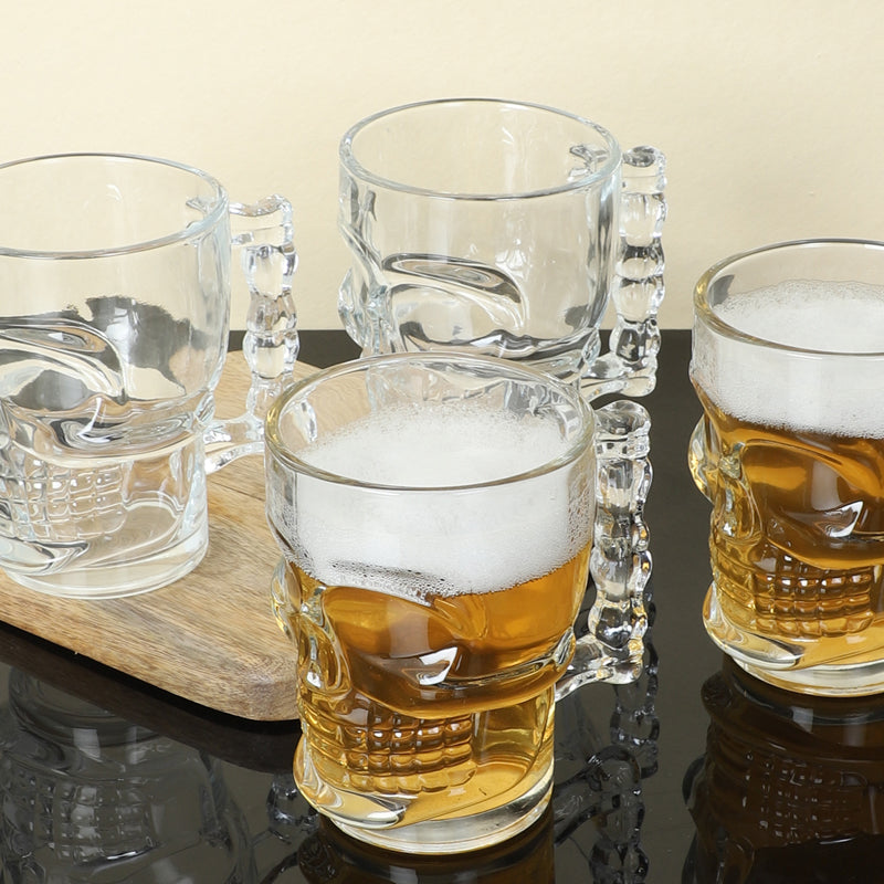 Beer Mug - Goldwy Skull Beer Mug (500 ML) - Set Of Four