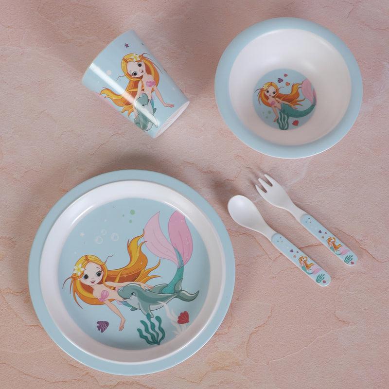 Buy Mermaid Muse Kids Dinner Set - Five Piece Set Kids Dinner Set from Vaaree