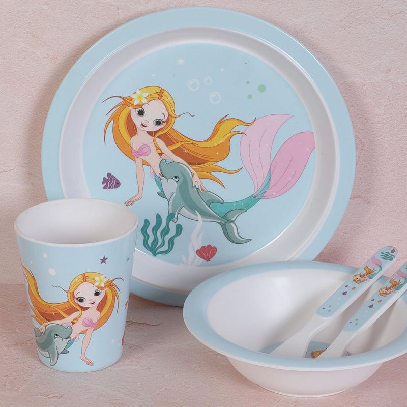 Buy Mermaid Muse Kids Dinner Set - Five Piece Set Kids Dinner Set from Vaaree