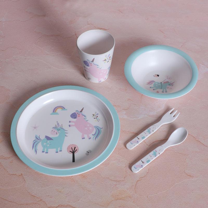 Buy Unicorn Land Kids Dinner Set - Five Piece Set Kids Dinner Set from Vaaree