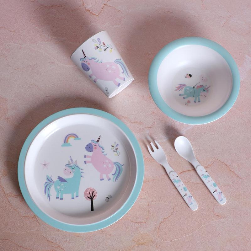 Buy Unicorn Land Kids Dinner Set - Five Piece Set Kids Dinner Set from Vaaree