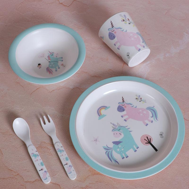 Buy Unicorn Land Kids Dinner Set - Five Piece Set Kids Dinner Set from Vaaree