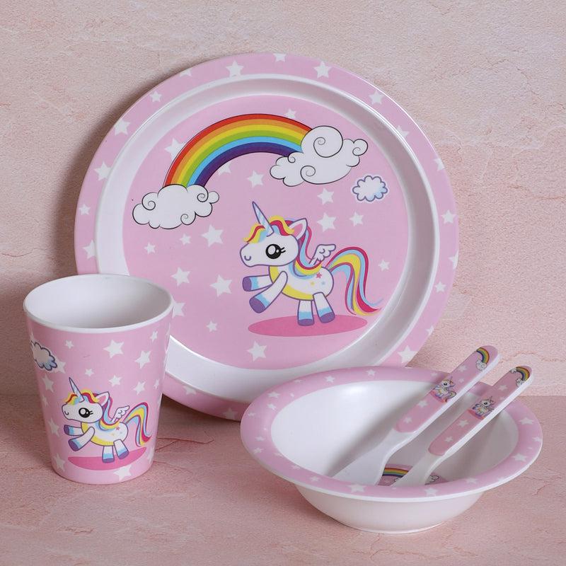 Buy Unicorn Hop Kids Dinner Set - Five Piece Set Kids Dinner Set from Vaaree