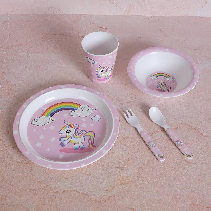 Buy Unicorn Hop Kids Dinner Set - Five Piece Set Kids Dinner Set from Vaaree