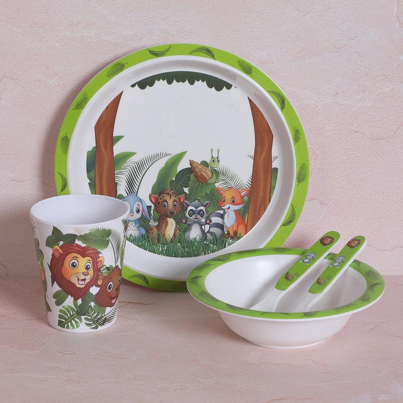 Buy Jungle Mania Kids Dinner Set - Five Piece Set Kids Dinner Set from Vaaree