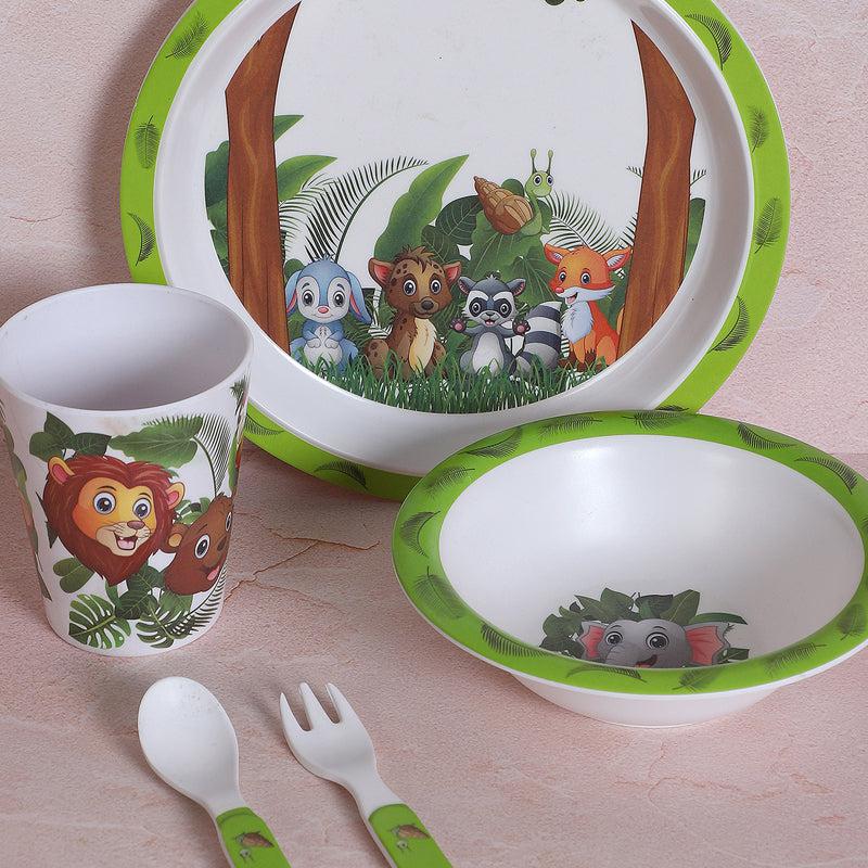 Buy Jungle Mania Kids Dinner Set - Five Piece Set Kids Dinner Set from Vaaree