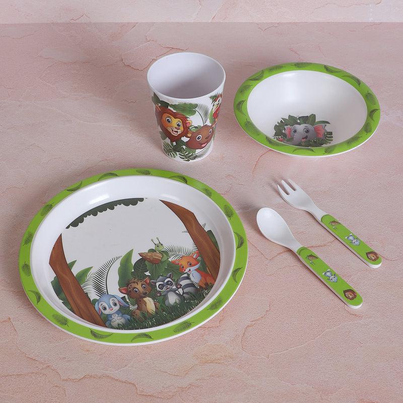 Buy Jungle Mania Kids Dinner Set - Five Piece Set Kids Dinner Set from Vaaree