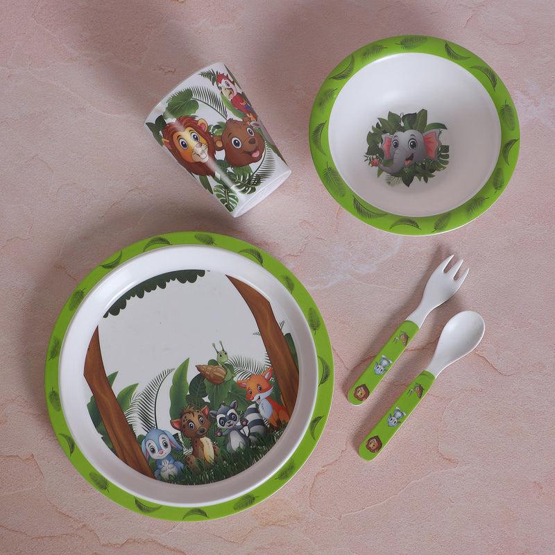 Buy Jungle Mania Kids Dinner Set - Five Piece Set Kids Dinner Set from Vaaree