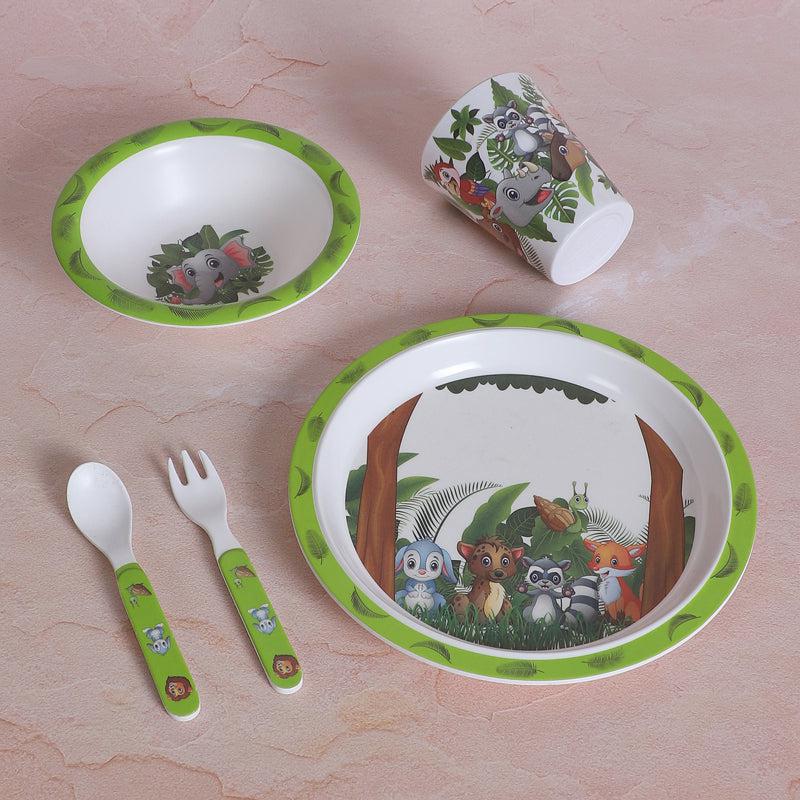 Buy Jungle Mania Kids Dinner Set - Five Piece Set Kids Dinner Set from Vaaree