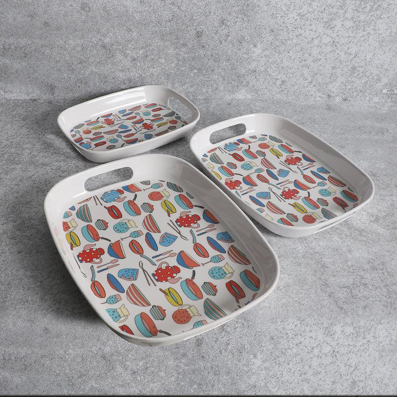 Buy Cookery Clan Serving Tray - Set Of Three Serving Tray from Vaaree