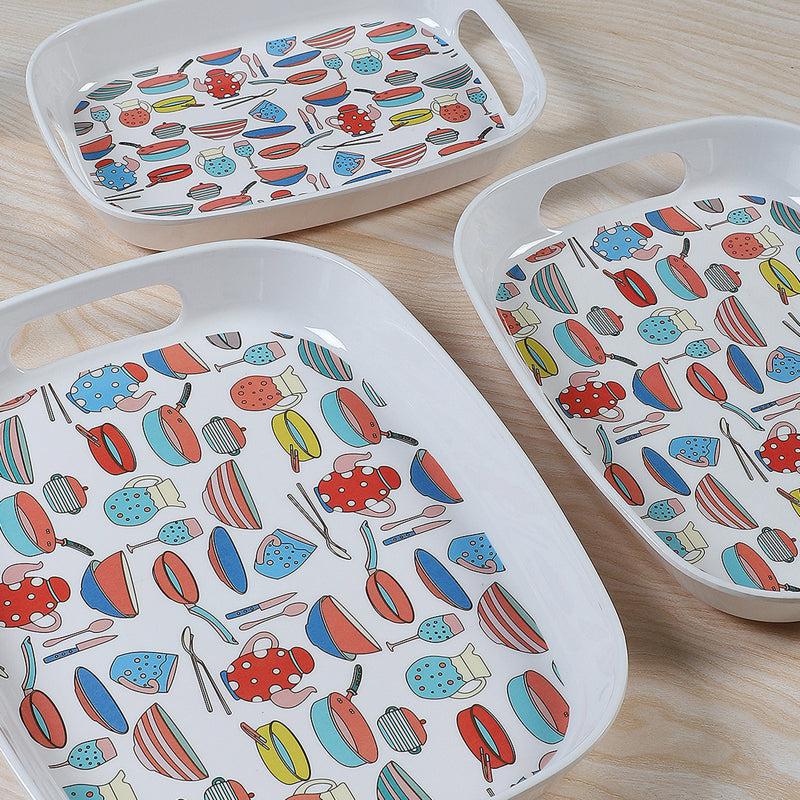 Buy Cookery Clan Serving Tray - Set Of Three Serving Tray from Vaaree