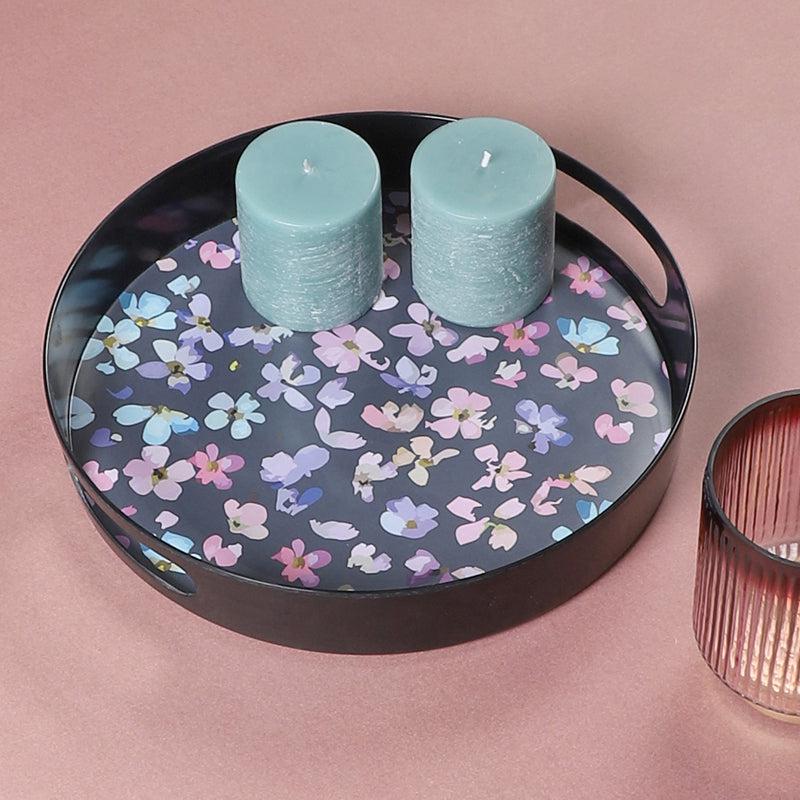 Buy Dalna Floral Round Serving Tray Serving Tray from Vaaree