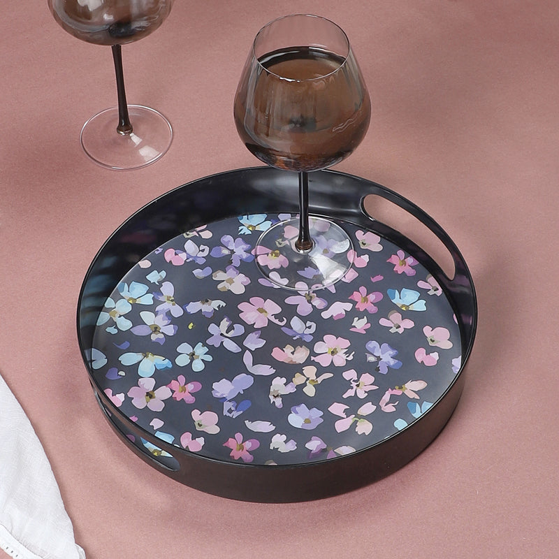 Serving Tray - Dalna Floral Round Serving Tray