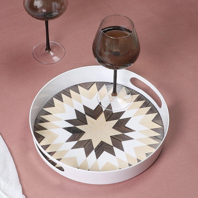 Buy Chromo Cut Round Serving Tray Serving Tray from Vaaree