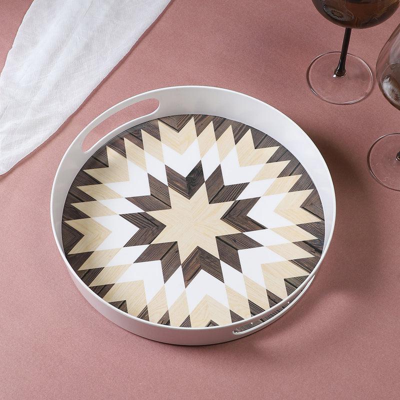 Buy Chromo Cut Round Serving Tray Serving Tray from Vaaree