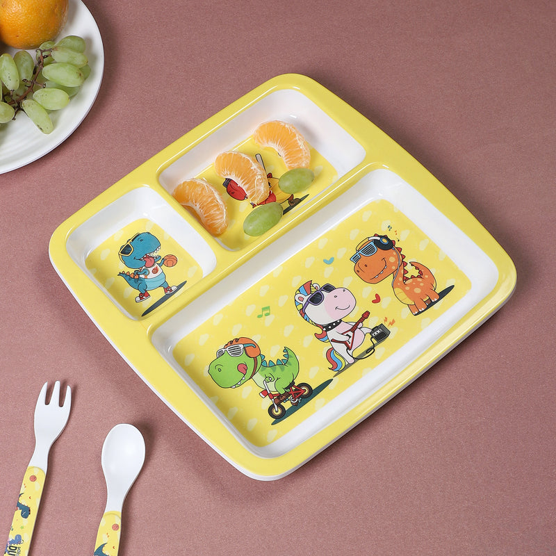 Kids Dinner Plate - Dino Playtime Kids Dinner Plate