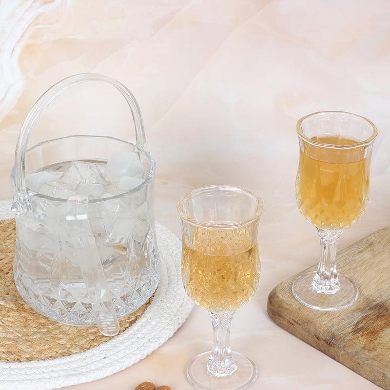 Buy Winn 1000 ML Ice Bucket With 100 ML Glass And Tong - Four Piece Set Barware Set from Vaaree