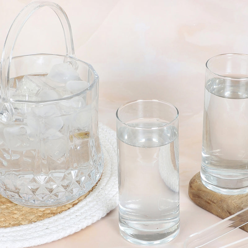 Buy Nava 1000 ML Ice Bucket With 300 ML Glass And Tong - Four Piece Set Barware Set from Vaaree