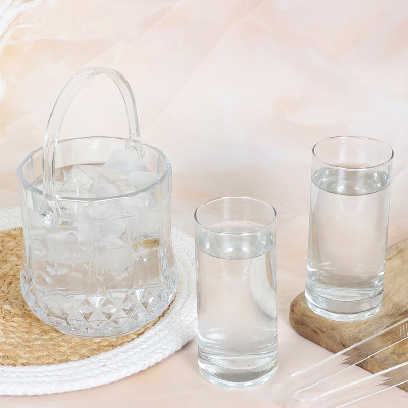 Buy Nava 1000 ML Ice Bucket With 300 ML Glass And Tong - Four Piece Set Barware Set from Vaaree