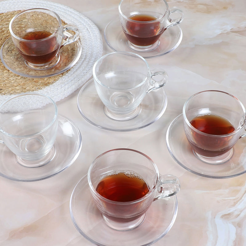 Tea Cup & Saucer - Bertalan Cup & Saucer (150 ML) - Twelve Piece Set