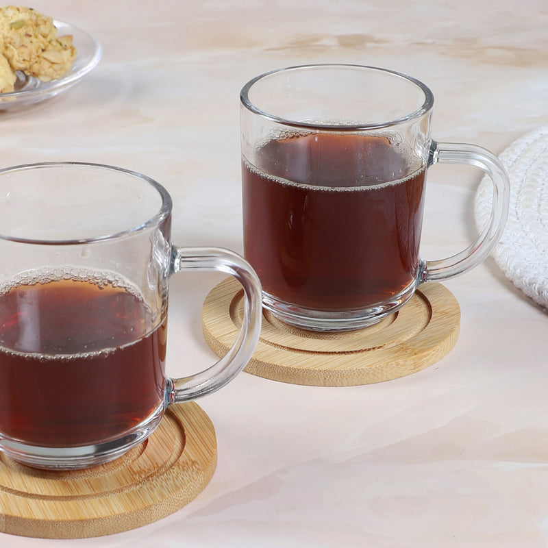 Mug & Tea Cup - Lava Glass Cup (180 ML) - Set Of Two