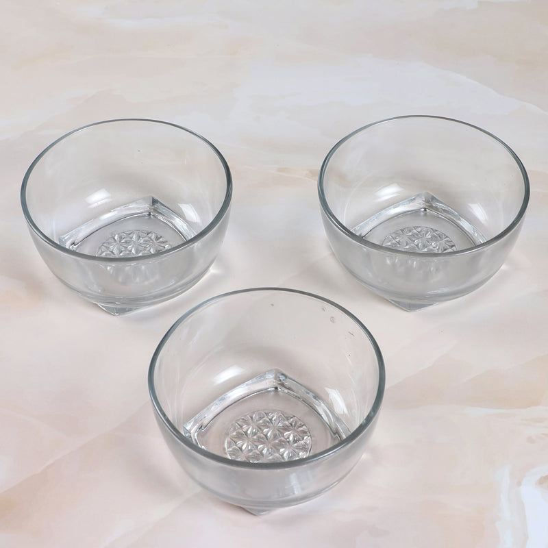 Bowl - Kublai Glass Snack Bowl (300 ML) - Set Of Three