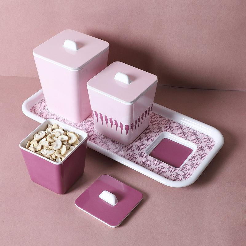 Buy Emrys Storage Jar With Tray - Four Piece Set Container from Vaaree