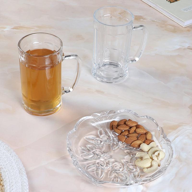 Buy Liva (400 ML) Beer Glass & Snack Plate Combo - Three Piece Set Barware Set from Vaaree