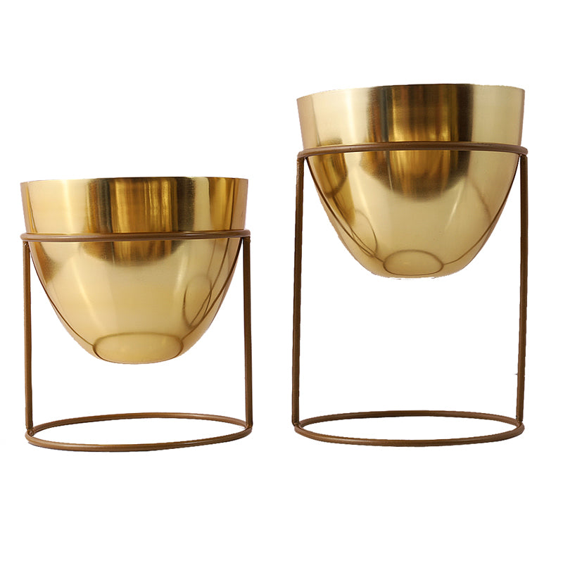 Buy Bellos Planter (Gold) - Set Of Two Pots & Planters from Vaaree