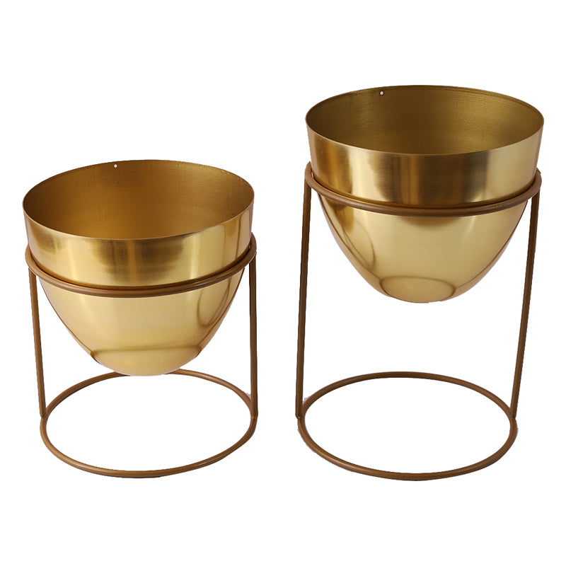 Buy Bellos Planter (Gold) - Set Of Two Pots & Planters from Vaaree