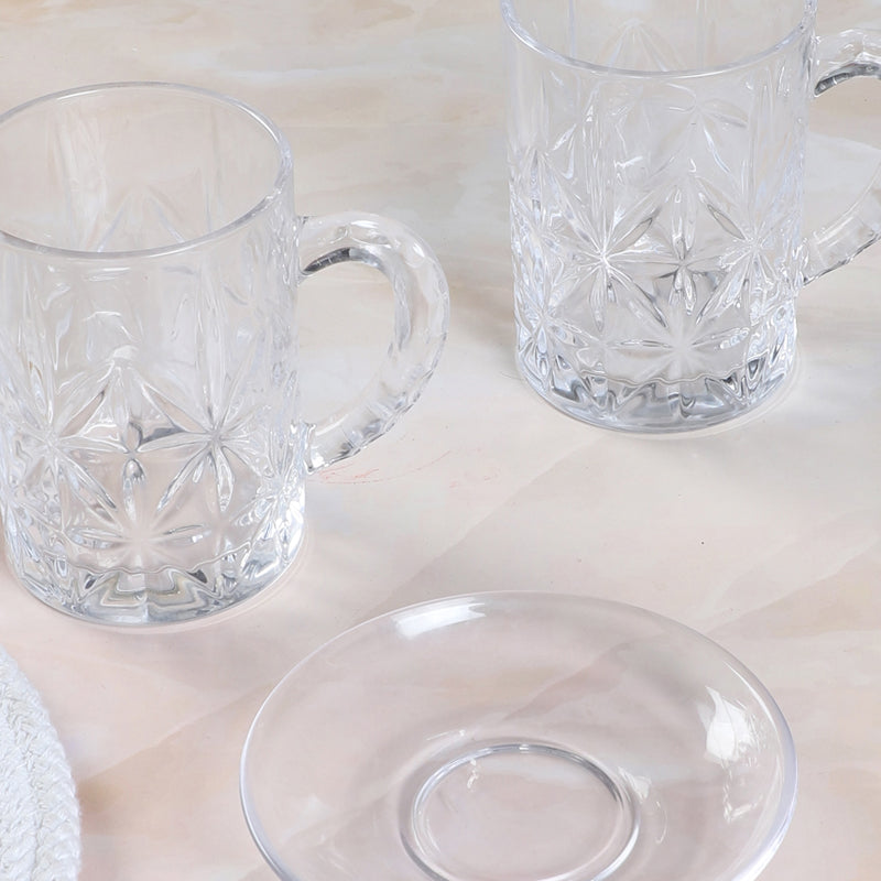 Barware Set - Arca (450 ML) Beer Glass & Snack Plate Combo - Three Piece Set