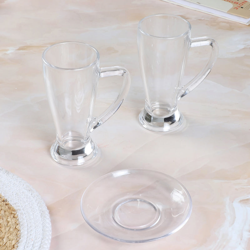 Barware Set - Syra (250 ML) Beer Glass & Snack Plate Combo - Three Piece Set