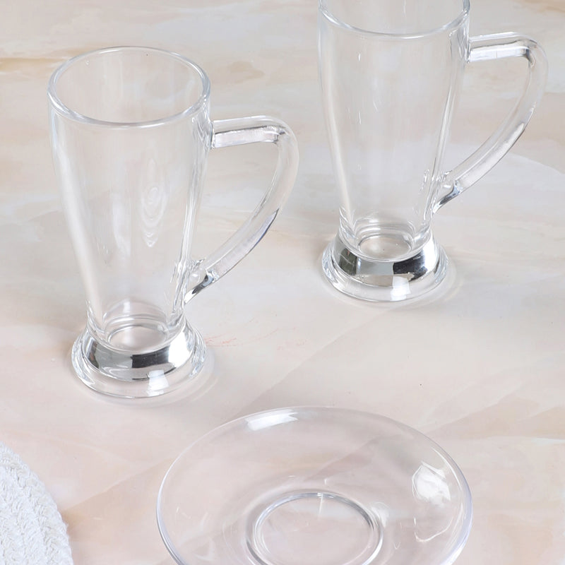 Barware Set - Syra (250 ML) Beer Glass & Snack Plate Combo - Three Piece Set