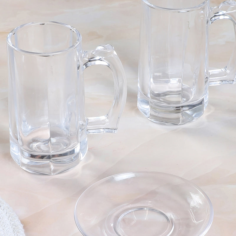 Barware Set - Oja (400 ML) Beer Glass & Snack Plate Combo - Three Piece Set