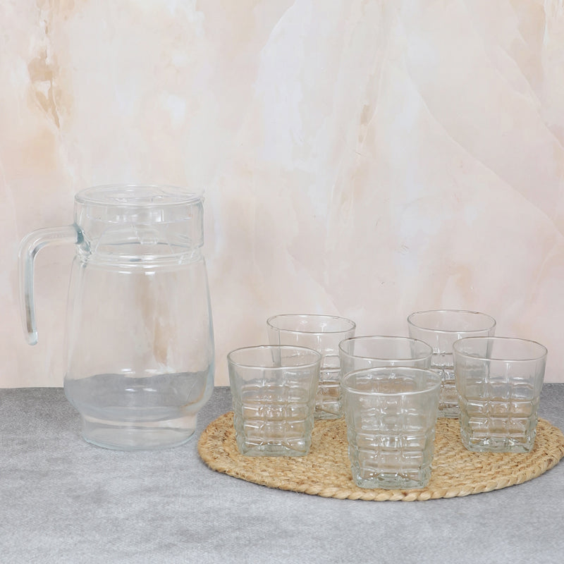 Jug & Glasses Set - Abo 1750 ML Jug With 280 ML Glass - Seven Piece Set