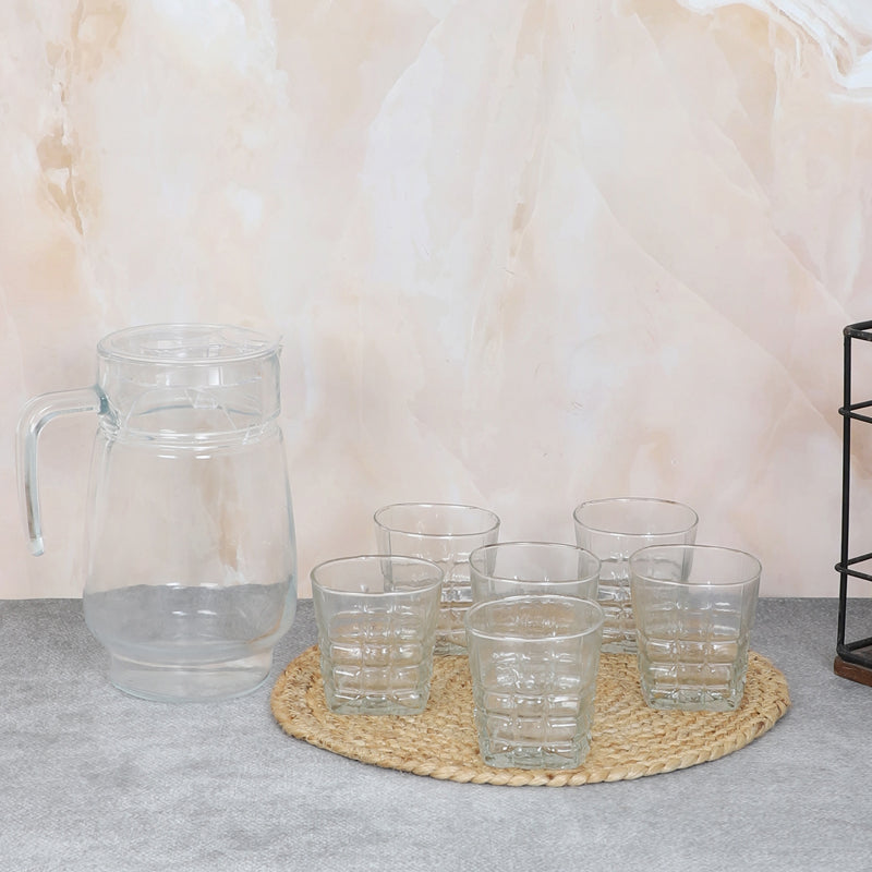 Jug & Glasses Set - Abo 1750 ML Jug With 280 ML Glass - Seven Piece Set