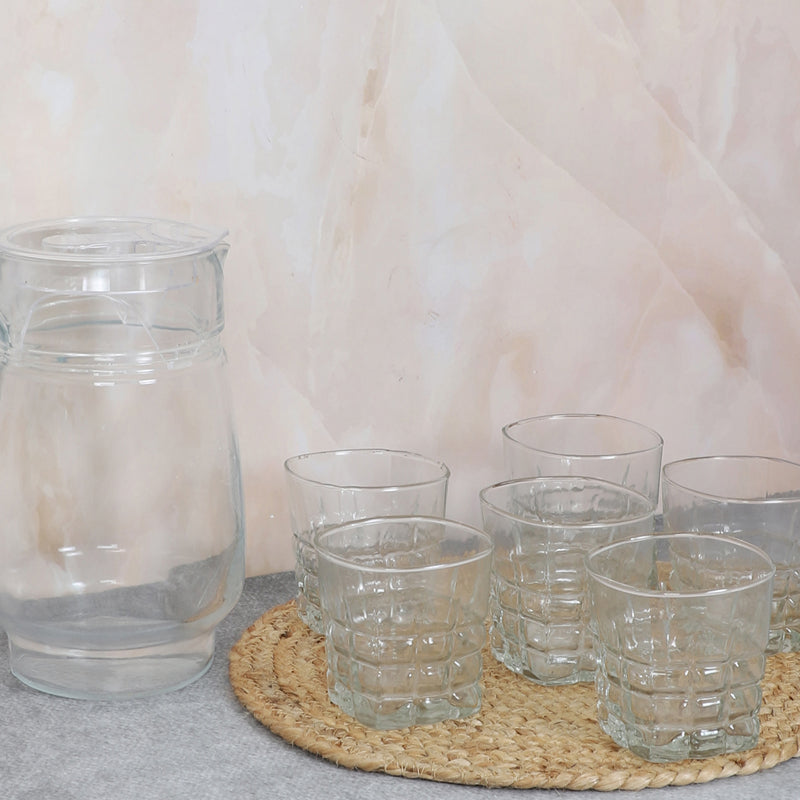 Jug & Glasses Set - Abo 1750 ML Jug With 280 ML Glass - Seven Piece Set