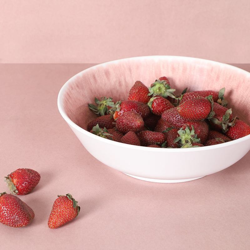 Bowl - Cobain Serving Bowl (White & Pink) - 1300 ML