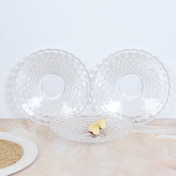 Buy Firouz Glass Platter - Set Of Three Platter from Vaaree