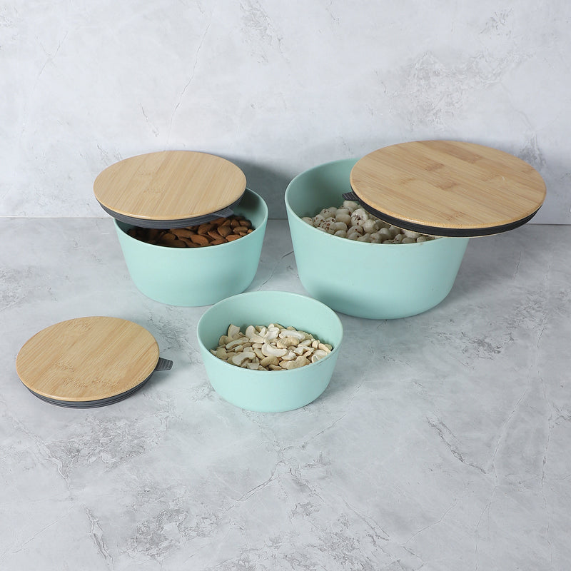 Buy Raine Serving Bowl With Lid (Blue) - Set Of Three Bowl from Vaaree